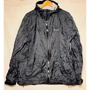 Columbia Rain Jacket Men’s XL Black Waterproof Shell Omni Tech Wick Evap EUC!!‎